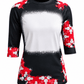 ILTEX Apparel Women's Clothing Christmas Snowman Raglan Blank Faux Bleached Top
