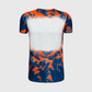 ILTEX Apparel Women's Clothing Cloud Navy Orange Blank Faux Bleached Top
