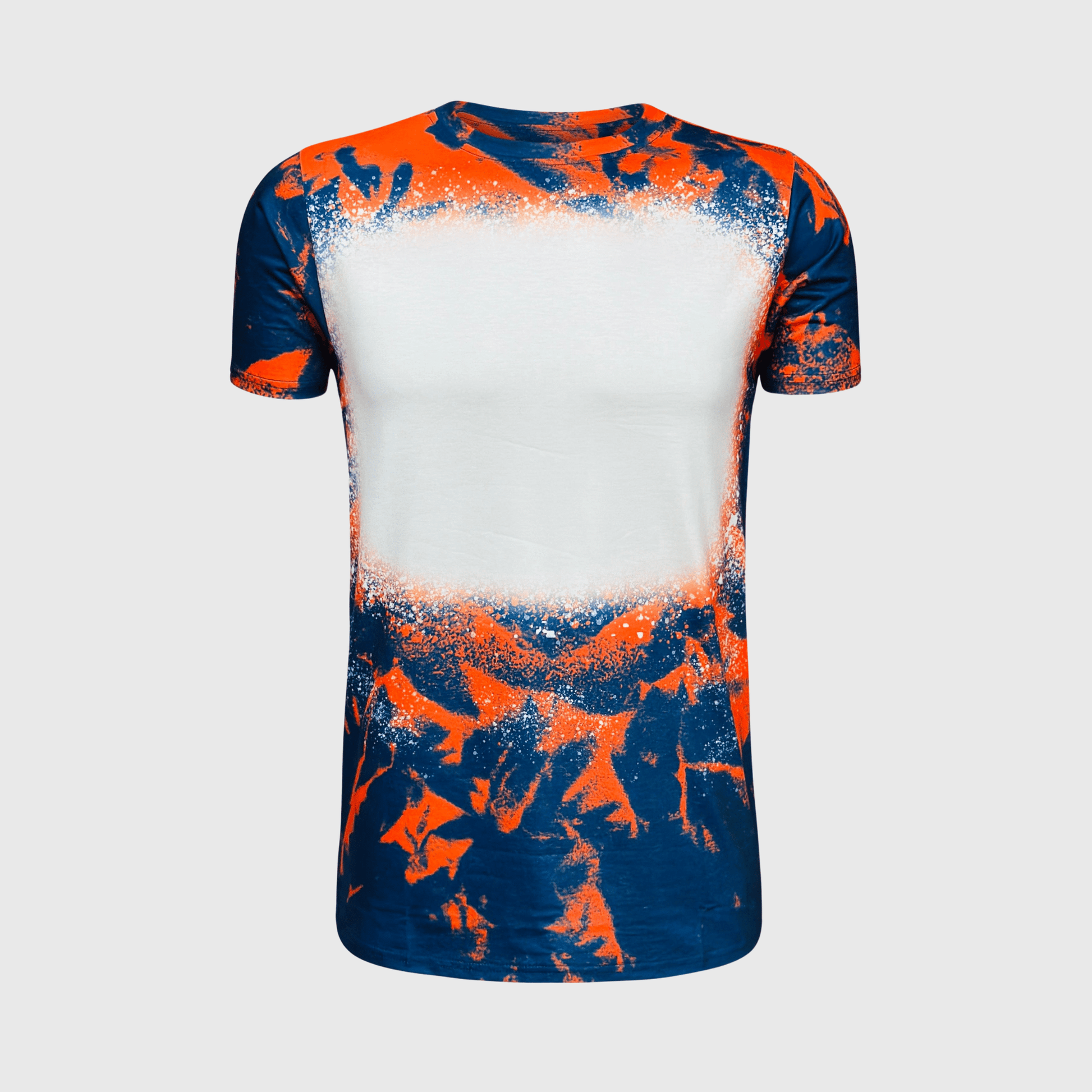 ILTEX Apparel Women's Clothing Cloud Navy Orange Blank Faux Bleached Top