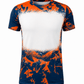 ILTEX Apparel Women's Clothing Cloud Navy Orange Blank Faux Bleached Top