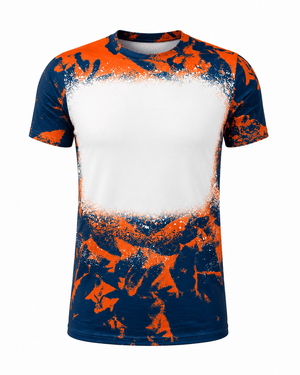 ILTEX Apparel Women's Clothing Cloud Navy Orange Blank Faux Bleached Top