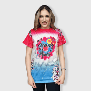 ILTEX Apparel Women's Clothing Colorful Cheetah 'Groovy Mama' Bleached Top