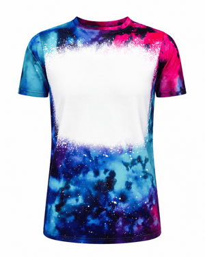 ILTEX Apparel Women's Clothing Cosmic Galactic Tie Dye Blank Faux Bleached Top