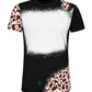 ILTEX Apparel Women's Clothing Cow Black Brown Blank Faux Bleached Top