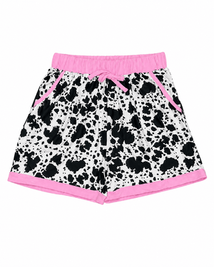 ILTEX Apparel Women's Clothing Cow Black Pink Women's Shorts