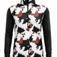 ILTEX Apparel Women's Clothing Cow Print Black Brown Quarter Zip Top