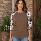 ILTEX Apparel Women's Clothing Cow Print Brown Top