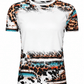 ILTEX Apparel Women's Clothing Cow Serape Cheetah Blank Faux Bleached Top