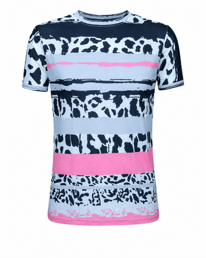 ILTEX Apparel Women's Clothing Cow Striped Design Coral Top