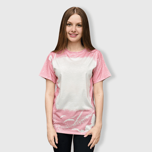 ILTEX Apparel Women's Clothing Dusty Pink Blank Faux Bleached Top
