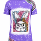 ILTEX Apparel Women's Clothing Easter Bunny Purple Cheetah Top