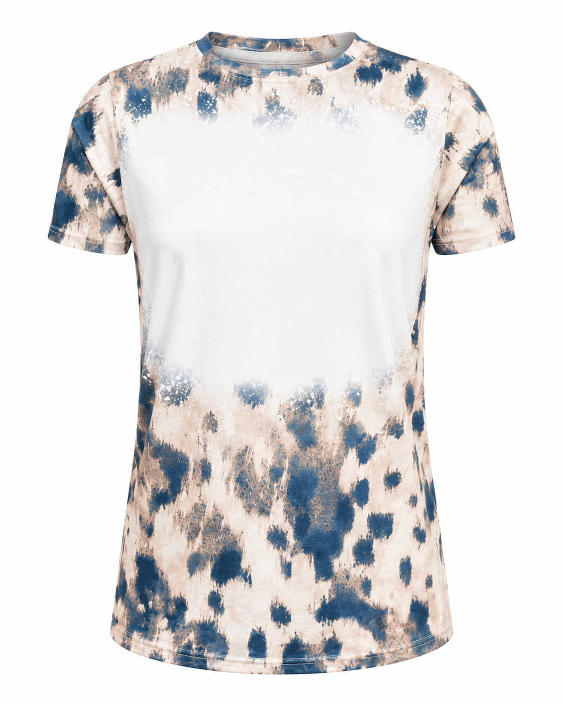 ILTEX Apparel Women's Clothing Faded Cheetah Beige Blank Faux Bleached Top