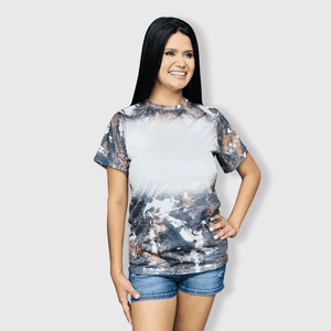 ILTEX Apparel Women's Clothing Faded Cheetah Black Brown Blank Faux Bleached Top