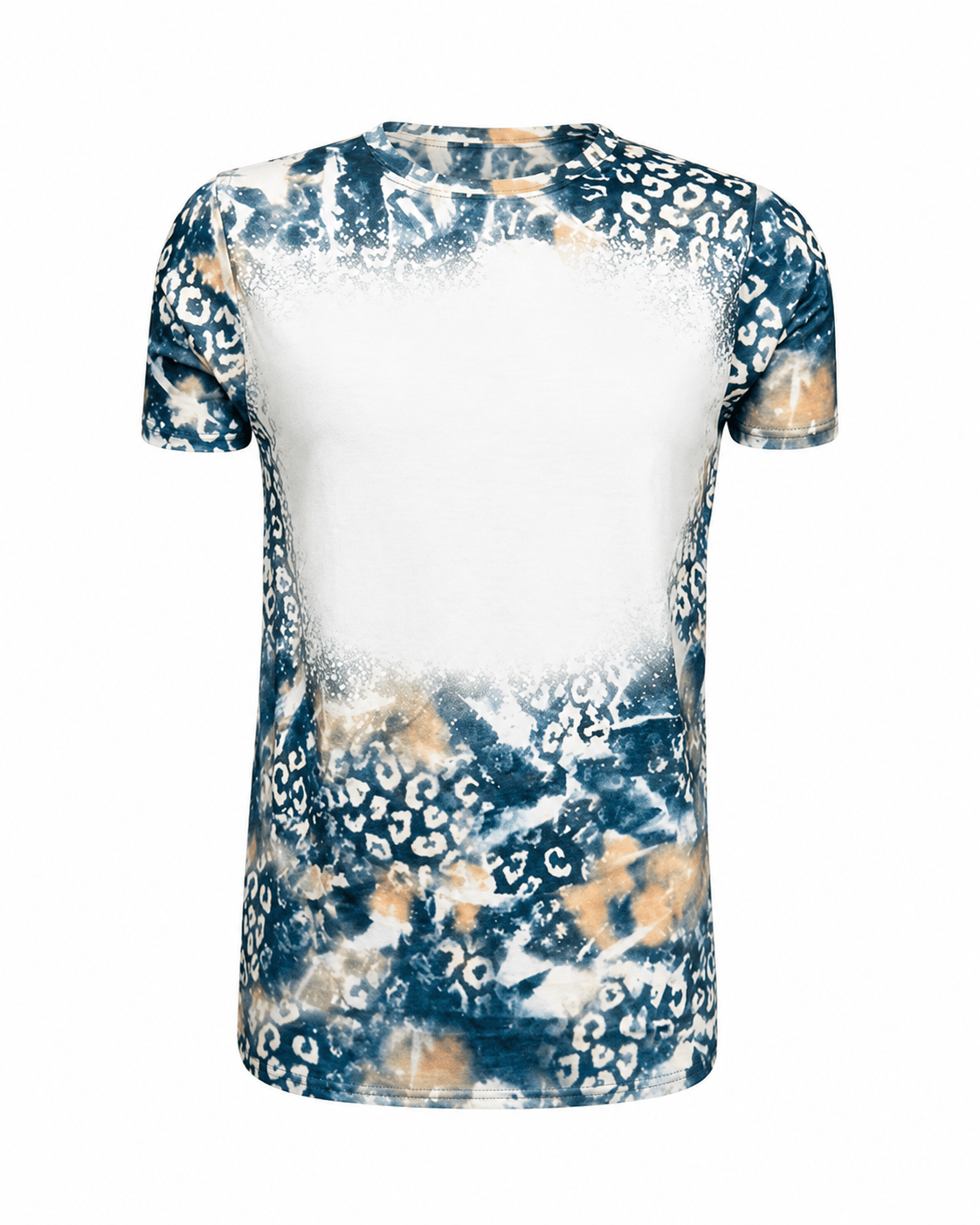 ILTEX Apparel Women's Clothing Faded Cheetah Black Gold Blank Faux Bleached Top
