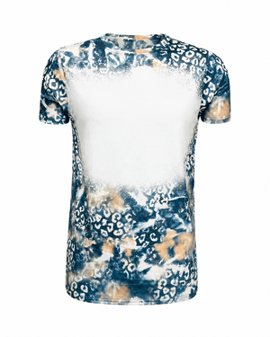 ILTEX Apparel Women's Clothing Faded Cheetah Black Gold Blank Faux Bleached Top