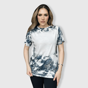 ILTEX Apparel Women's Clothing Faded Cheetah Black White Blank Faux Bleached Top