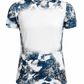 ILTEX Apparel Women's Clothing Faded Cheetah Black White Blank Faux Bleached Top