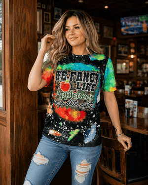 ILTEX Apparel Women's Clothing 'Fancy Like Apple Bees' Bleached Tee