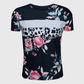 ILTEX Apparel Women's Clothing Floral Black Striped Cow Top