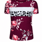 ILTEX Apparel Women's Clothing Floral Burgundy Striped Cow Top
