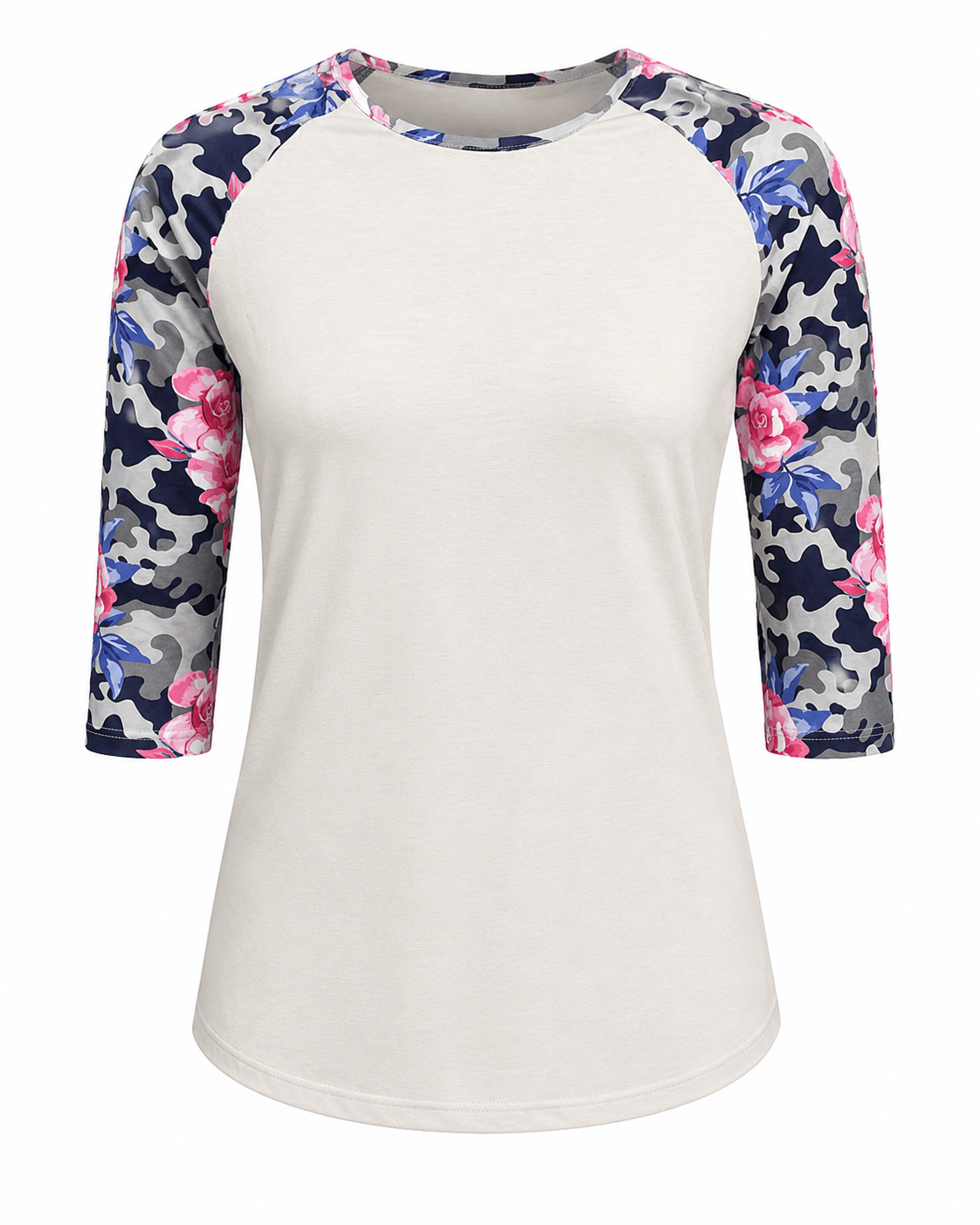 ILTEX Apparel Women's Clothing Floral Camo Gray Top