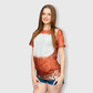 ILTEX Apparel Women's Clothing Football Brown Blank Faux Bleached Top