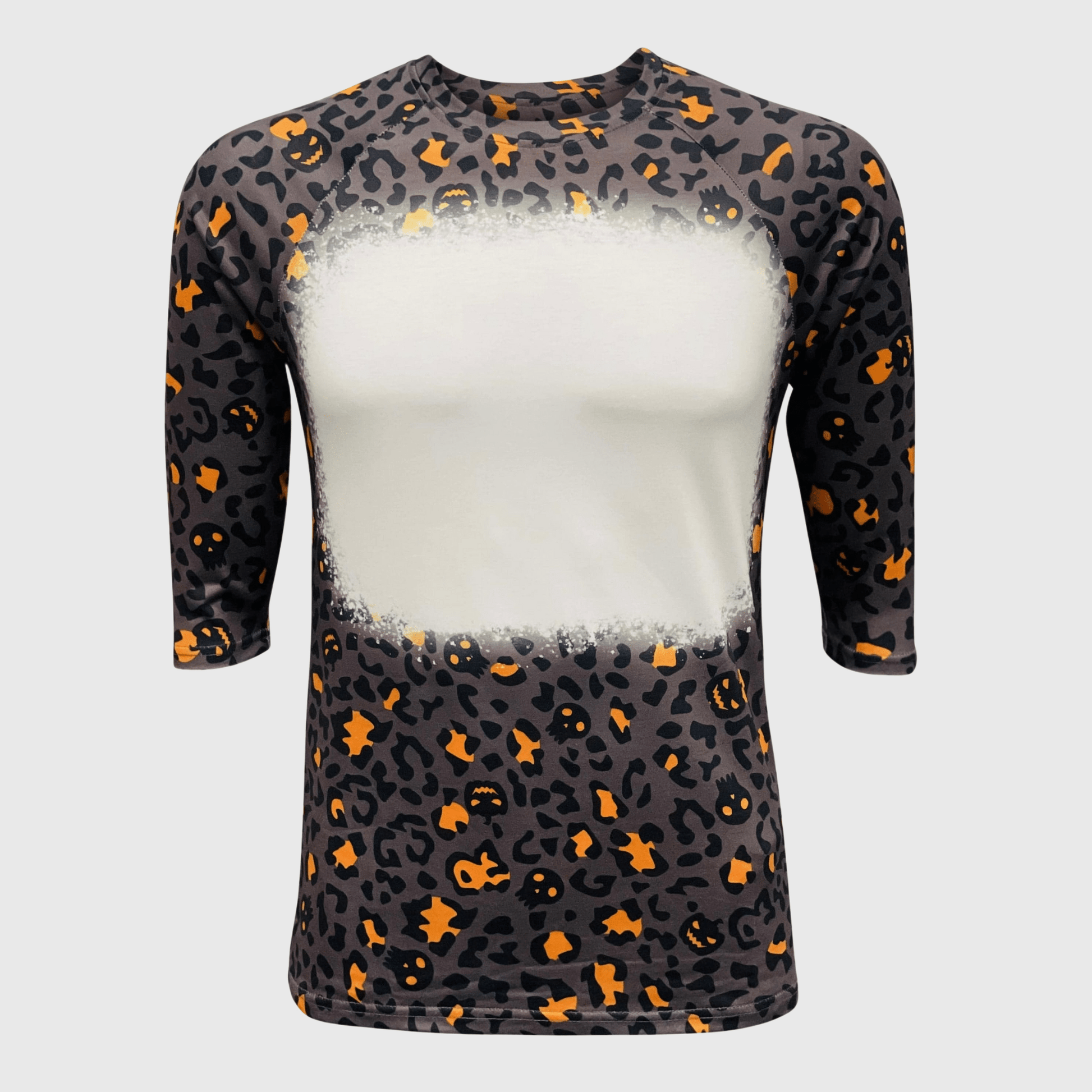 ILTEX Apparel Women's Clothing Halloween Black Raglan Blank Faux Bleached Top