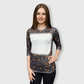ILTEX Apparel Women's Clothing Halloween Black Raglan Blank Faux Bleached Top