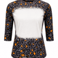 ILTEX Apparel Women's Clothing Halloween Black Raglan Blank Faux Bleached Top