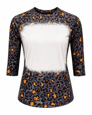 ILTEX Apparel Women's Clothing Halloween Black Raglan Blank Faux Bleached Top