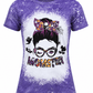 ILTEX Apparel Women's Clothing Halloween 'Momster' Purple Bleached Top