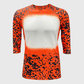 ILTEX Apparel Women's Clothing Halloween Orange Raglan Blank Faux Bleached Top
