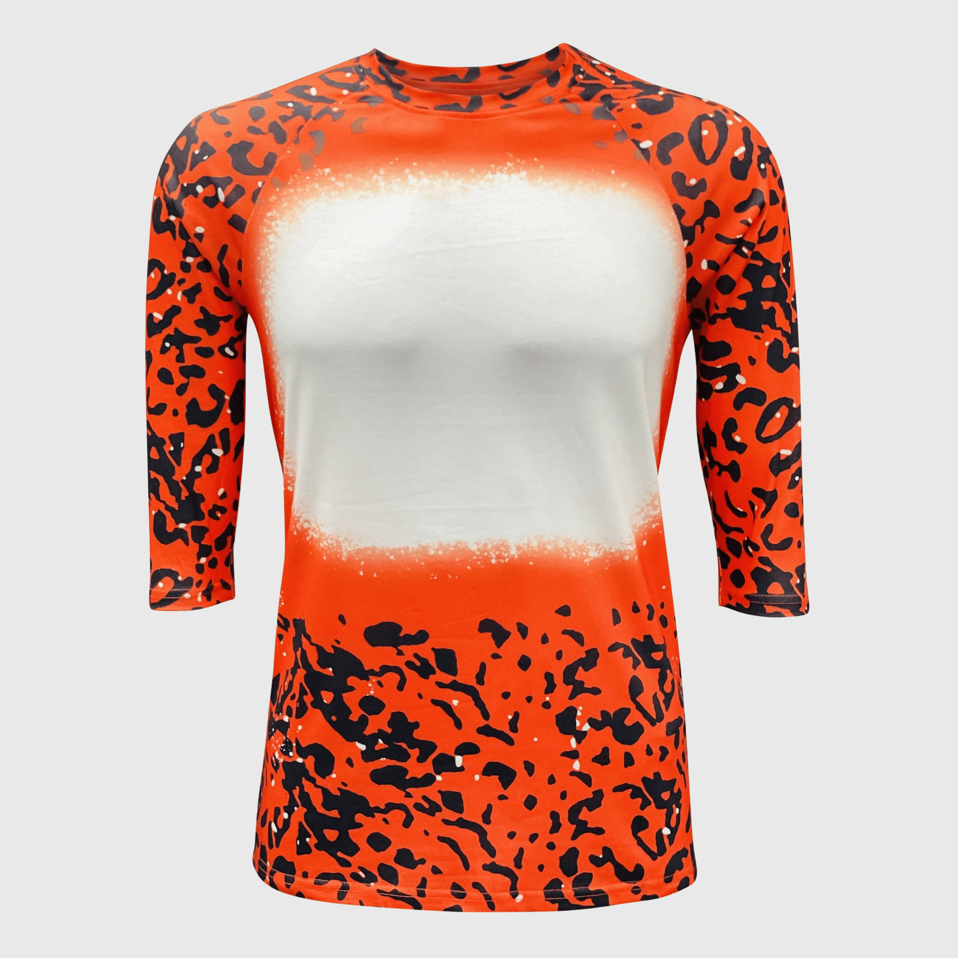 ILTEX Apparel Women's Clothing Halloween Orange Raglan Blank Faux Bleached Top