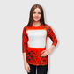 ILTEX Apparel Women's Clothing Halloween Orange Raglan Blank Faux Bleached Top