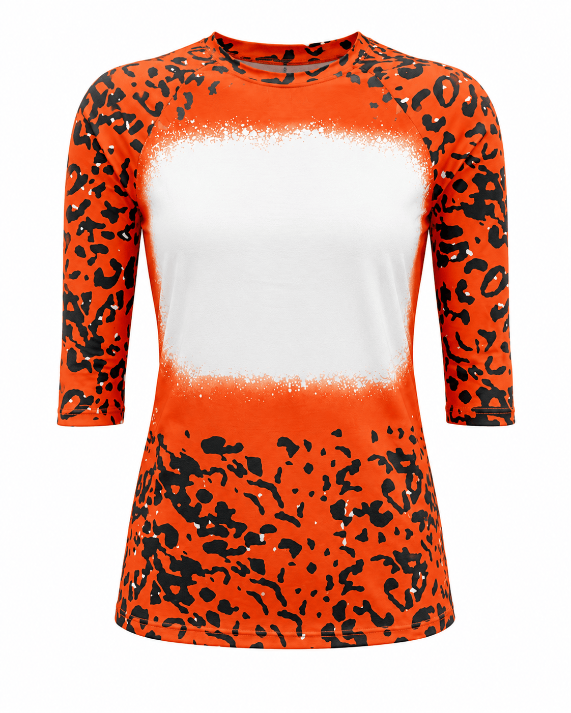 ILTEX Apparel Women's Clothing Halloween Orange Raglan Blank Faux Bleached Top