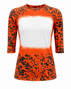 ILTEX Apparel Women's Clothing Halloween Orange Raglan Blank Faux Bleached Top