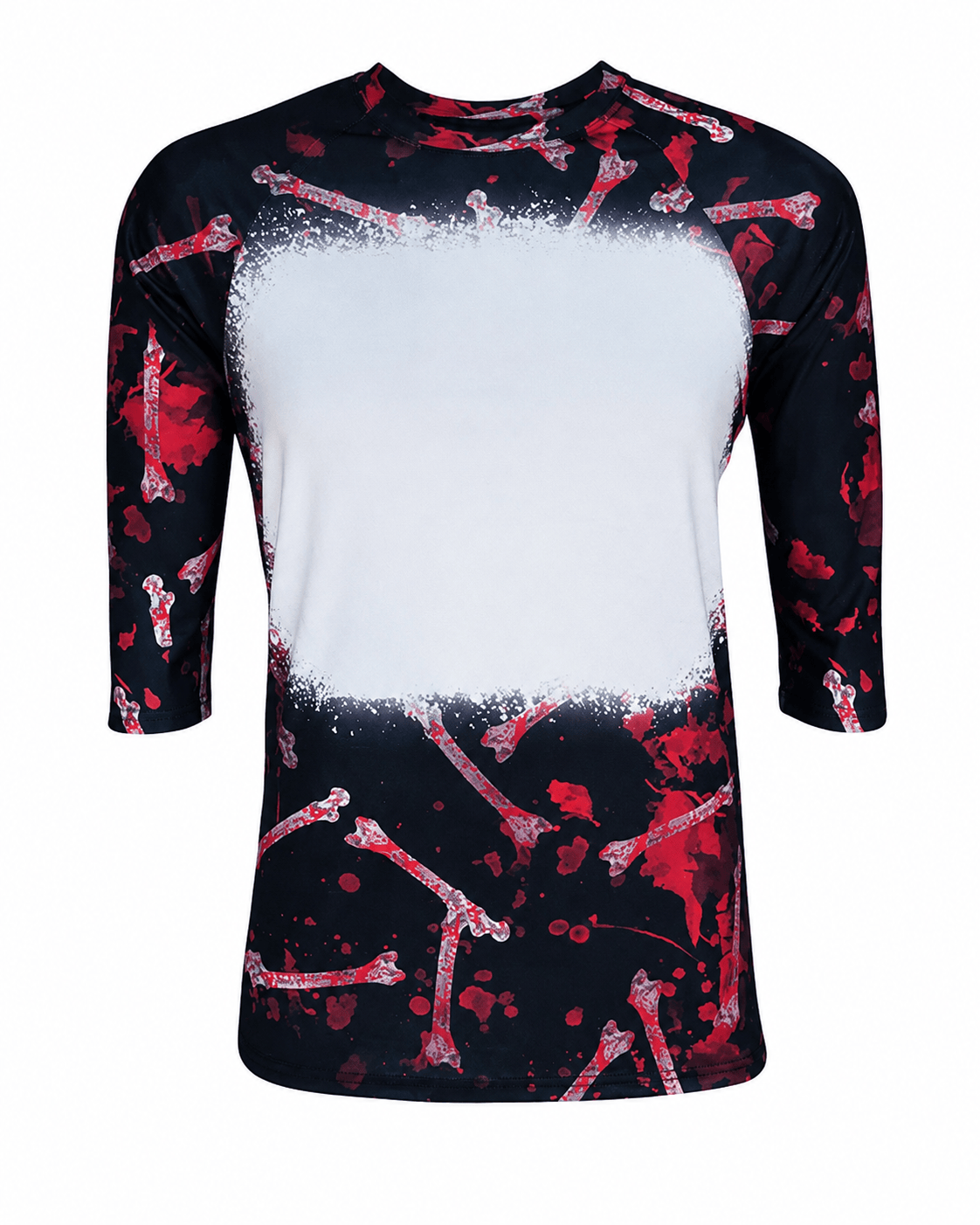 ILTEX Apparel Women's Clothing Halloween Raglan Blank Faux Bleached Top - HAW201