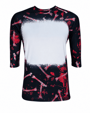 ILTEX Apparel Women's Clothing Halloween Raglan Blank Faux Bleached Top - HAW201