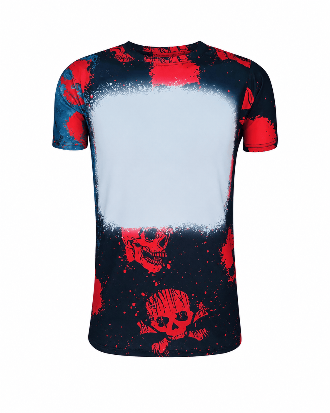 ILTEX Apparel Women's Clothing Halloween Skulls Blank Faux Bleached Top - HAW203