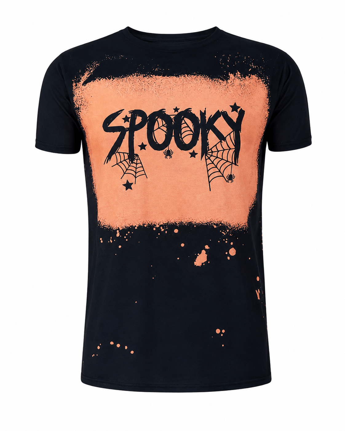 ILTEX Apparel Women's Clothing Halloween 'Spooky' Black Bleached Top