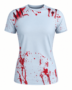 ILTEX Apparel Women's Clothing Halloween White Splatter Blank Faux Bleached Top - HAW204