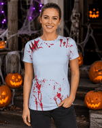 ILTEX Apparel Women's Clothing Halloween White Splatter Blank Faux Bleached Top - HAW204