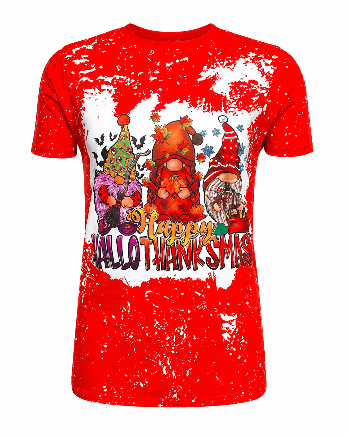 ILTEX Apparel Women's Clothing Happy Hallo Thanksmas Short Sleeve Top