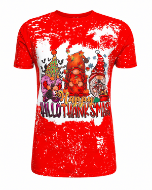 ILTEX Apparel Women's Clothing Happy Hallo Thanksmas Short Sleeve Top
