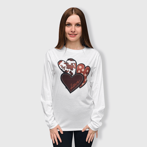 ILTEX Apparel Women's Clothing Heart Cow White Top