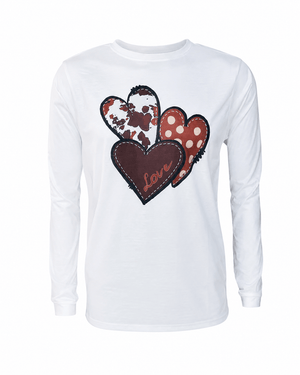 ILTEX Apparel Women's Clothing Heart Cow White Top