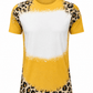 ILTEX Apparel Women's Clothing Leopard Gold Blank Faux Bleached Top