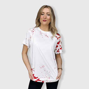 ILTEX Apparel Women's Clothing Leopard Red White Blank Tee