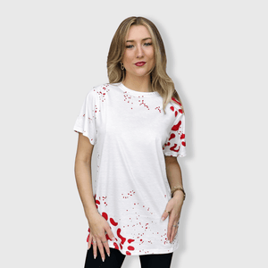 ILTEX Apparel Women's Clothing Leopard Red White Blank Tee
