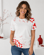 ILTEX Apparel Women's Clothing Leopard Red White Blank Tee
